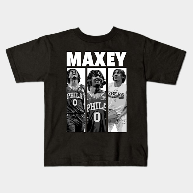 Tyrese Maxey Basketball 4 Kids T-Shirt by Playful Creatives